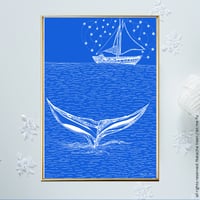 Image 1 of Blue *Boat&Whale*_A4