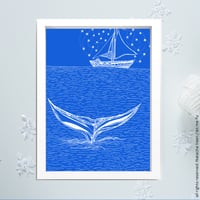 Image 2 of Blue *Boat&Whale*_A4