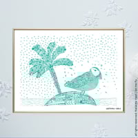 Image 1 of Green *Puffin*_18x24cm