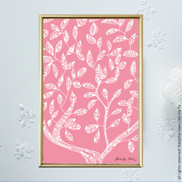 Image of Pink *Tree*_18x24cm