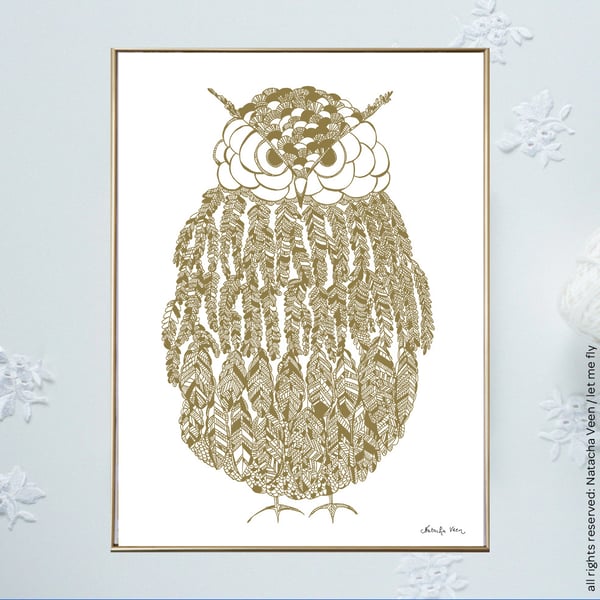 Image of Gold *Owl*_A3