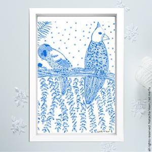 Image of Blue *Birds Thinking*_18x24 cm