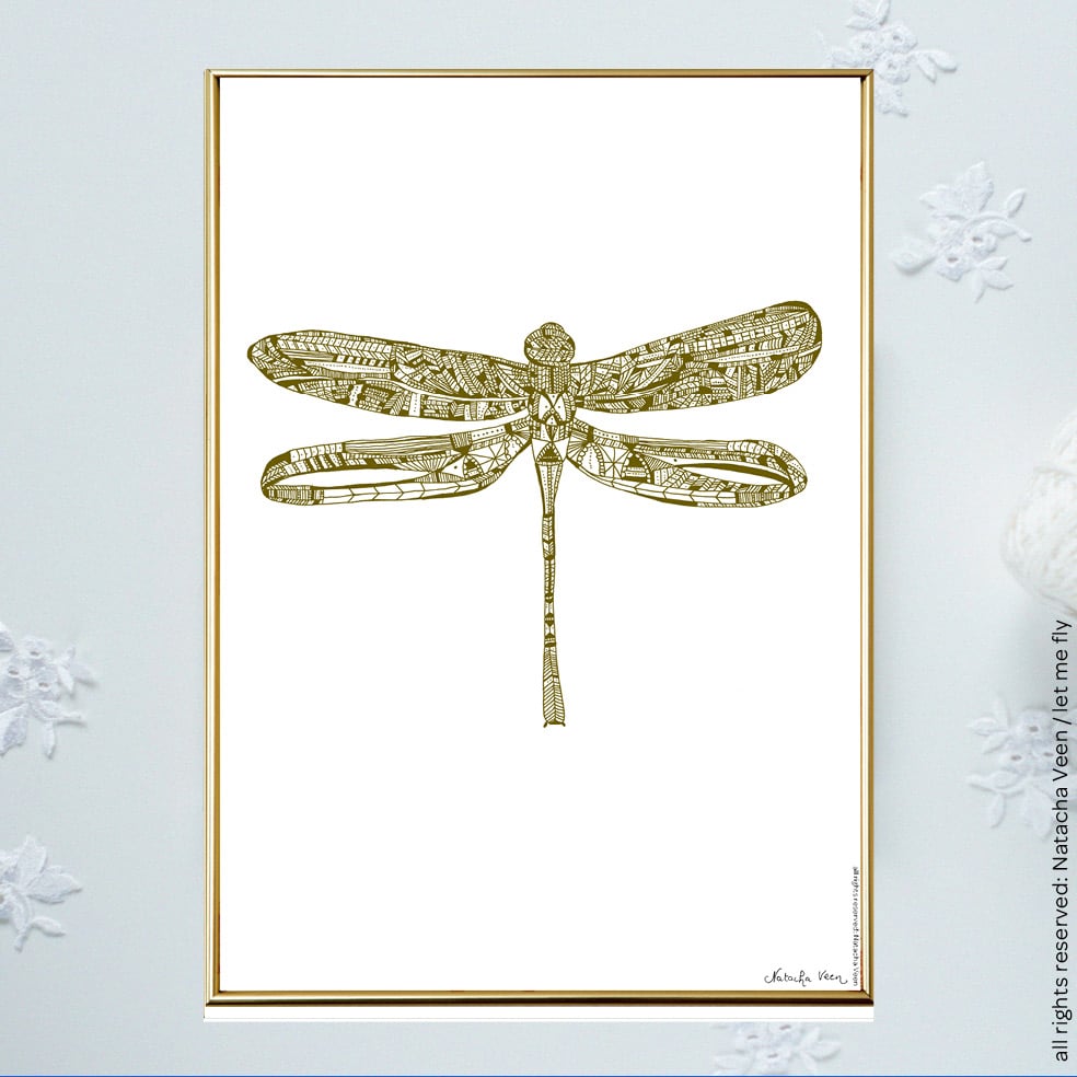 Image of Gold *Dragonfly*_A3