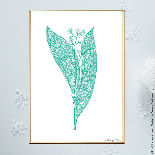 Image of Green or pink *Muguet*_A4