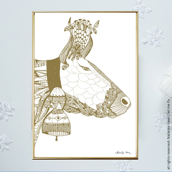Image of Gold *Swiss Cow*_A4