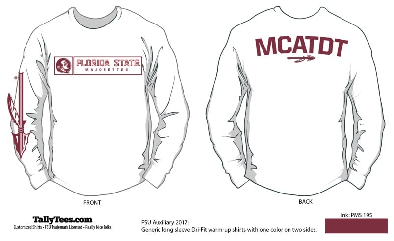 Image of FSU Majorettes 2018 White Long Sleeve Tee