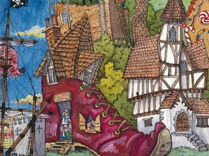 Image of The Tower of Fable Print and Puzzle Set by Matthew Ellwood