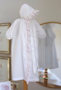 Image 2 of Pink Ruffle Daygown and Bonnet Set