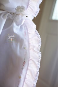 Image 3 of Pink Ruffle Daygown and Bonnet Set