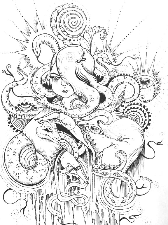 Image of "Young Medusa" Original Drawing