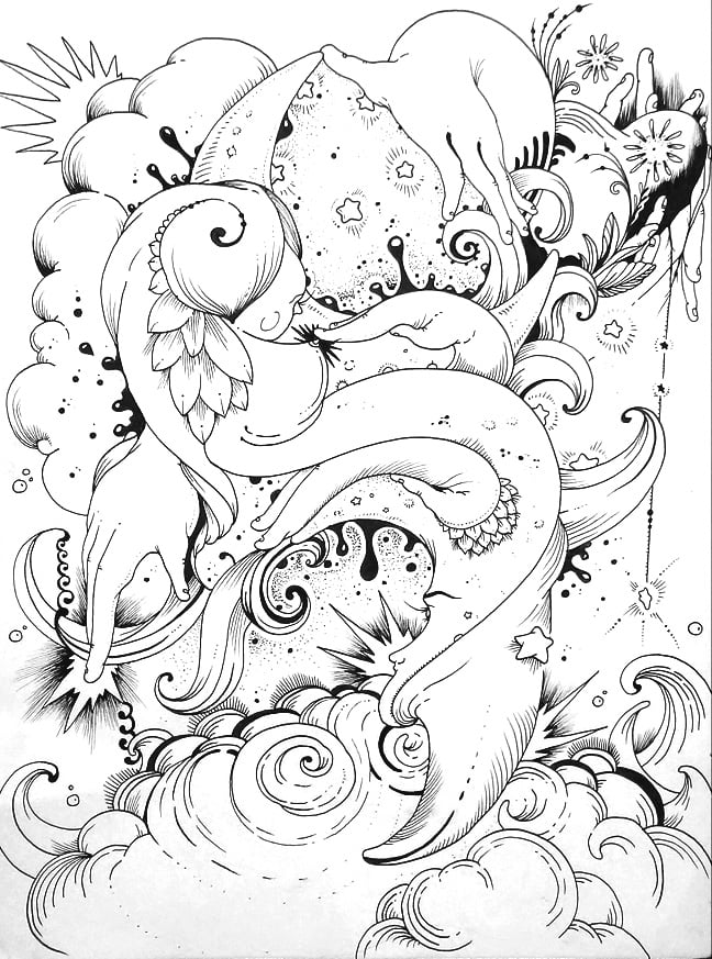 Image of "Waxing gibbous" Original Drawing