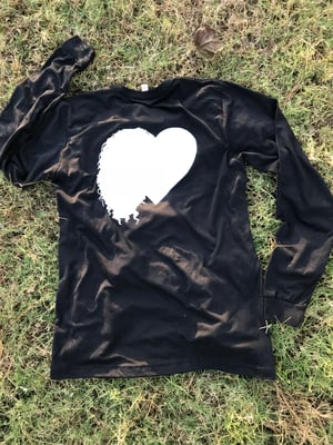 Image of WASH & GO.™ “HairHeart” Black Long Sleeve Tee