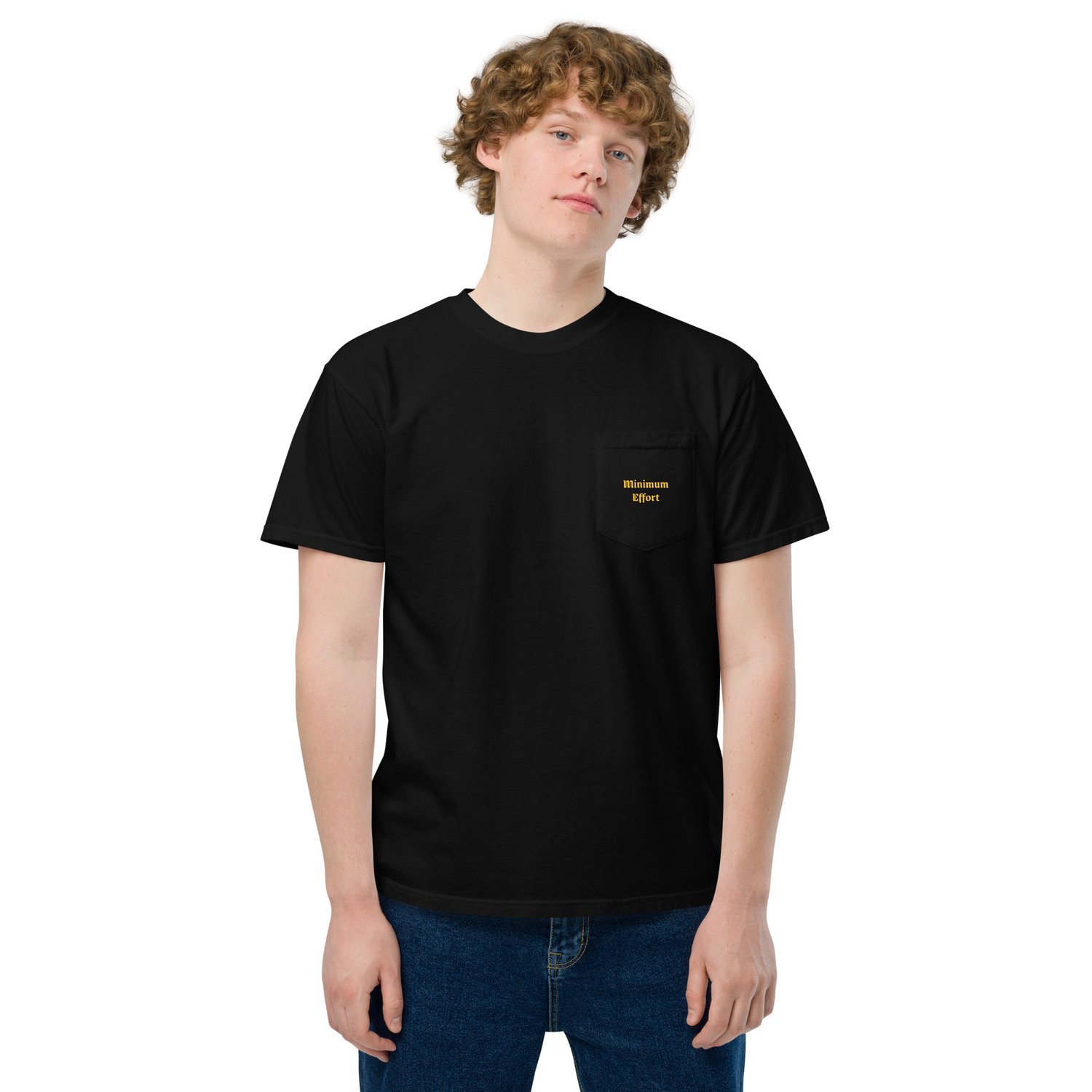 Image of "Minimum Effort" Unisex garment-dyed pocket t-shirt