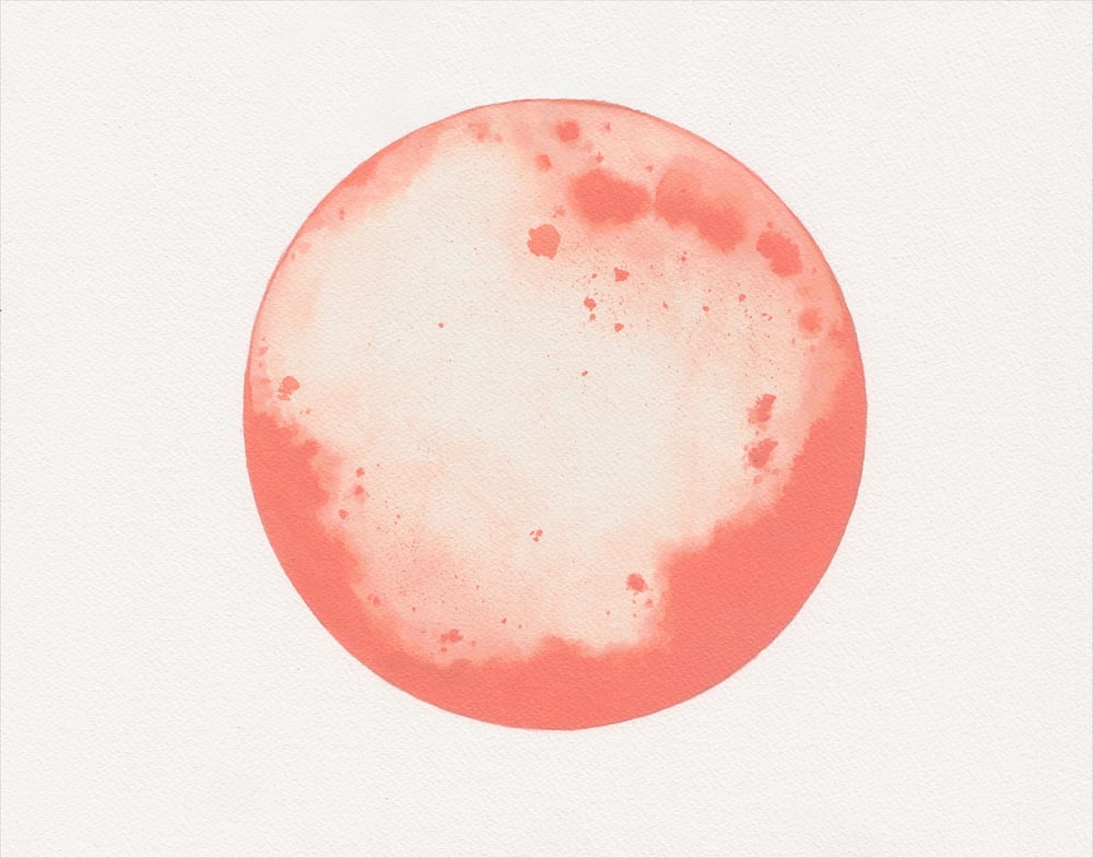 Image of Strawberry Watercolour Moon Print