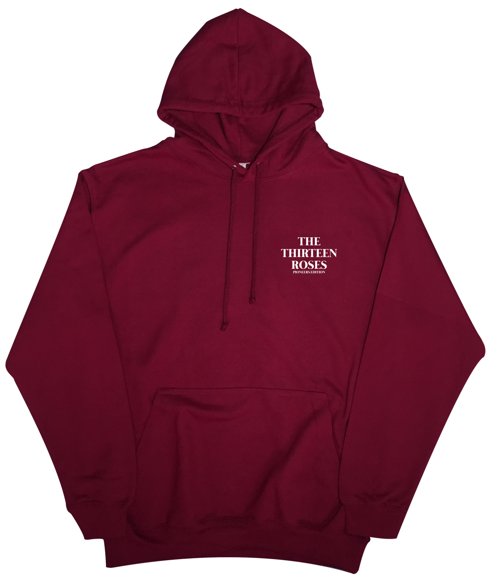 Image of "THE THIRTEEN ROSES" BURGUNDY HOODIE