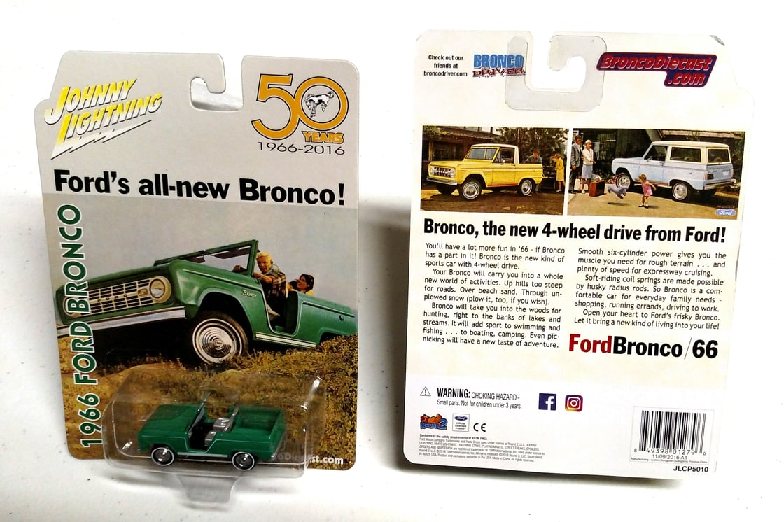 Image of Green 1965 Introductory Advertisment Edition Johnny Lighting Diecast Bronco