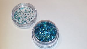 Image of Gold or Blue Holographic Flakes - 1/2 gr. jar