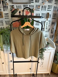 Image 1 of Crop ribbed hoodie top 