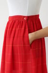 Image of SOLD Grid Lines Flowy Red Skirt
