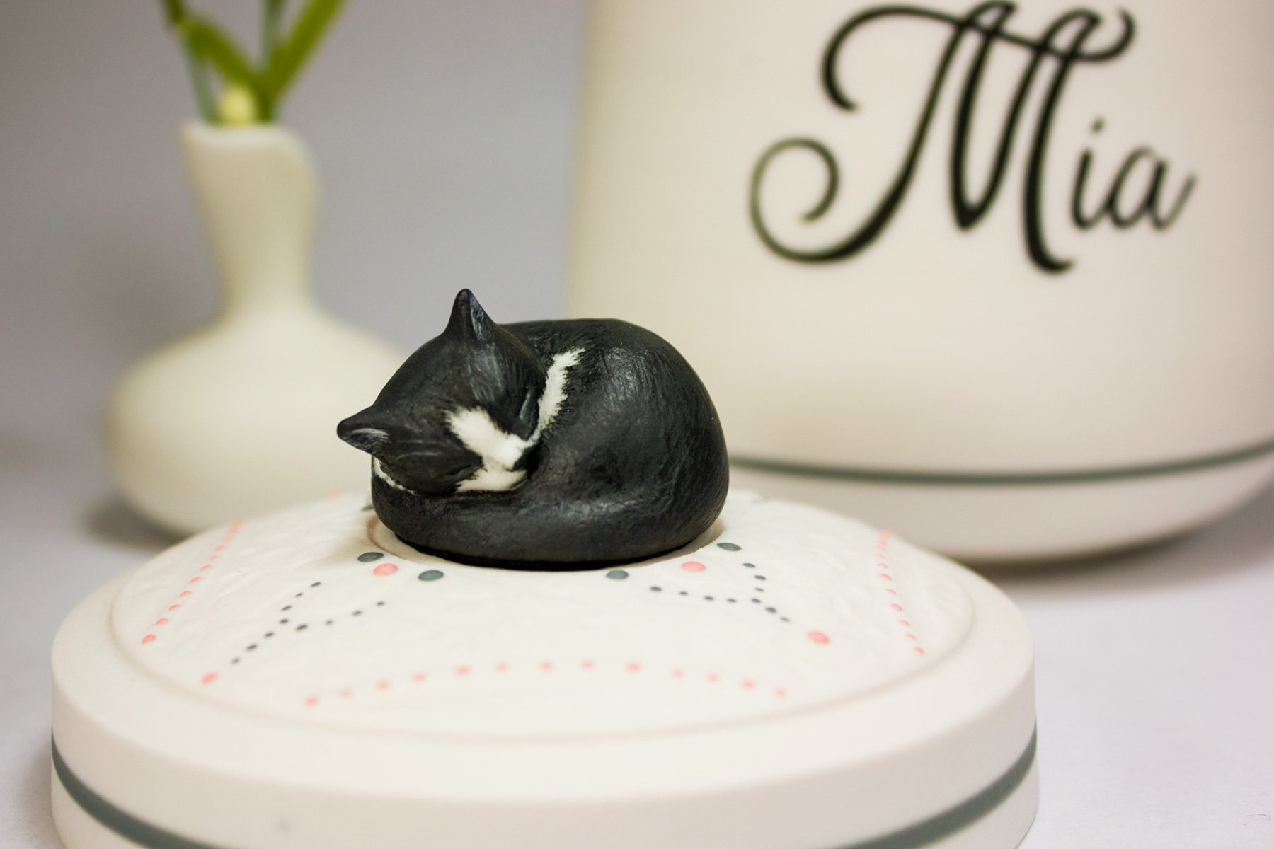 Tuxedo Cat Custom Pet Urn