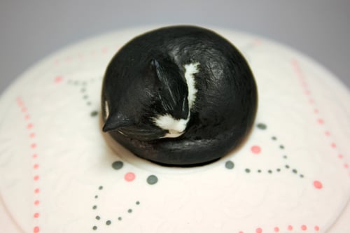 Image of Tuxedo Cat Custom Pet Urn
