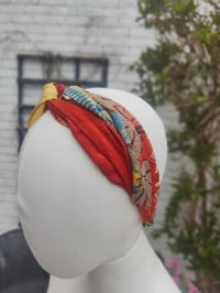 Image 4 of Boho turban Head Band- sari fabric multi mix