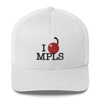 I [CHERRY] MPLS Trucker Cap (White)