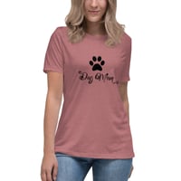 Image 5 of Women's Relaxed T-Shirt, Dog Mom T-Shirt | Paw Print Dog Lover Script Graphic Tee