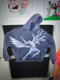 Image 4 of Boxy fit hoodie - Light blue - Fallen Angel