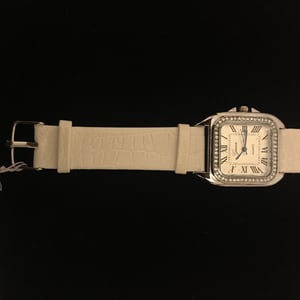 Image of Ladies White Watch with Silver Bezel