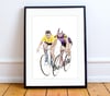 Anquetil & Poulidor A4 print - by Jason Marson