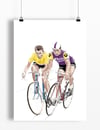 Anquetil & Poulidor A4 print - by Jason Marson