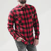 Cromford Flannel Checked Shirt in Red and Black