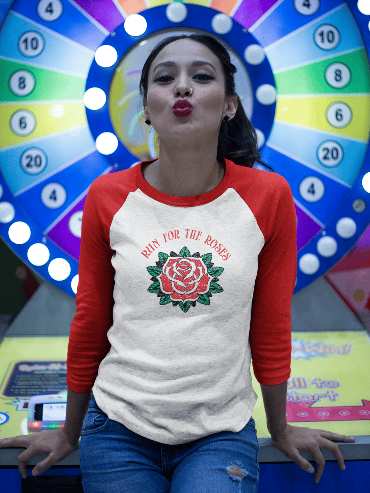 Run for the Roses - Long Sleeve Baseball T-Shirt