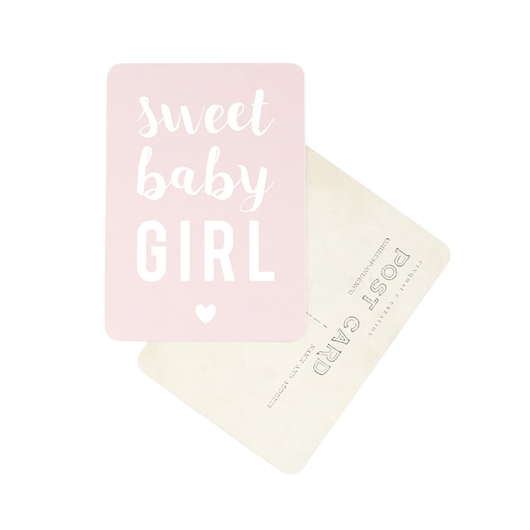 Image of Carte Postale SWEET BABY GIRL / ROSE POUDRE