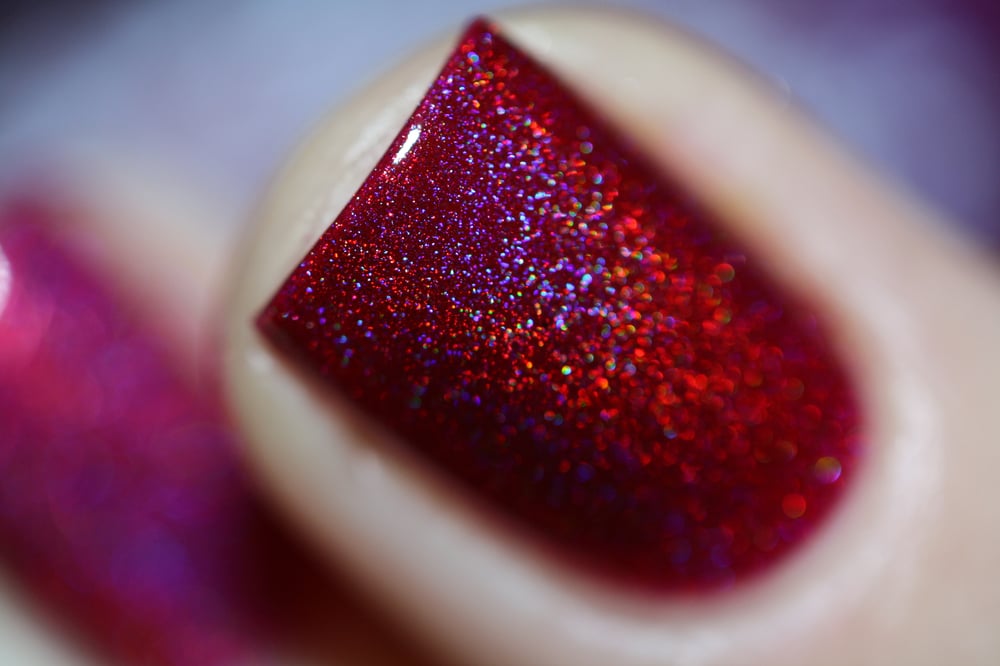 Image of ~Gadfly~ rich boysenberry pink/purple linear holo nail polish Duds III!