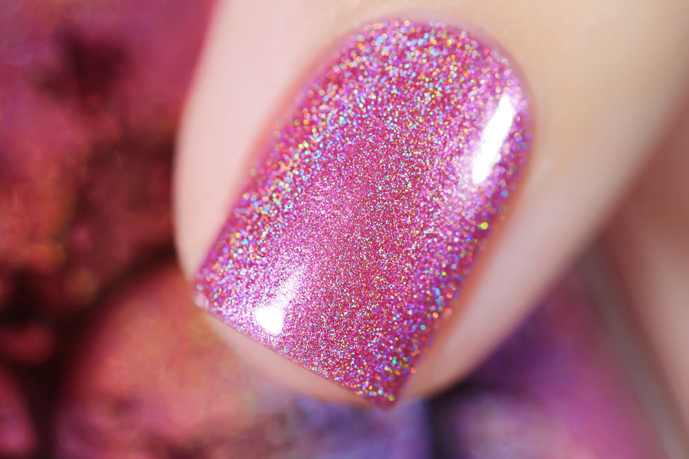 Image of ~Chump~ cool rose pink linear holo nail polish Duds III!