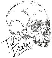 Image 2 of 'Til Death Skull Sticker