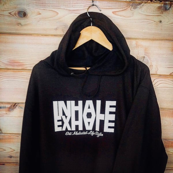 Image of Inhale exhale hoodie (black)