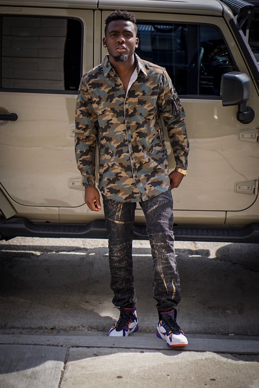 Image of Mens Camo Button up