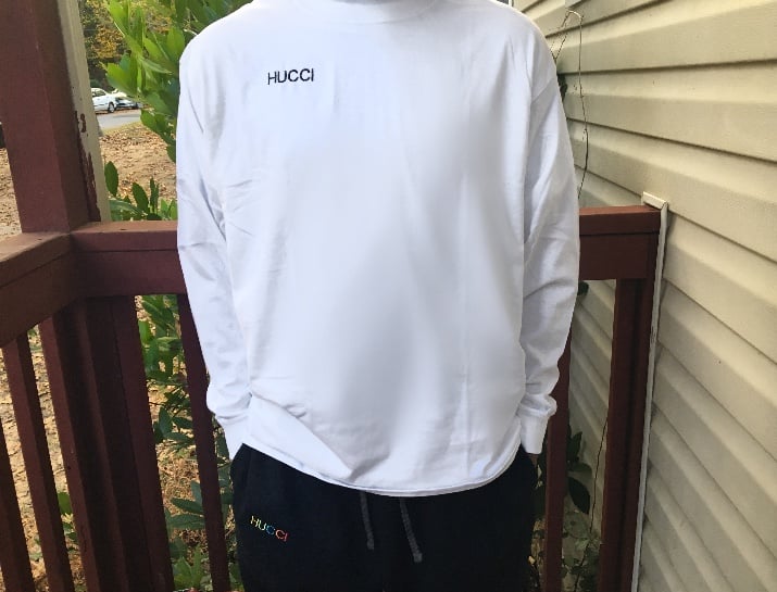 Image of HUCCI white long sleeve shirty