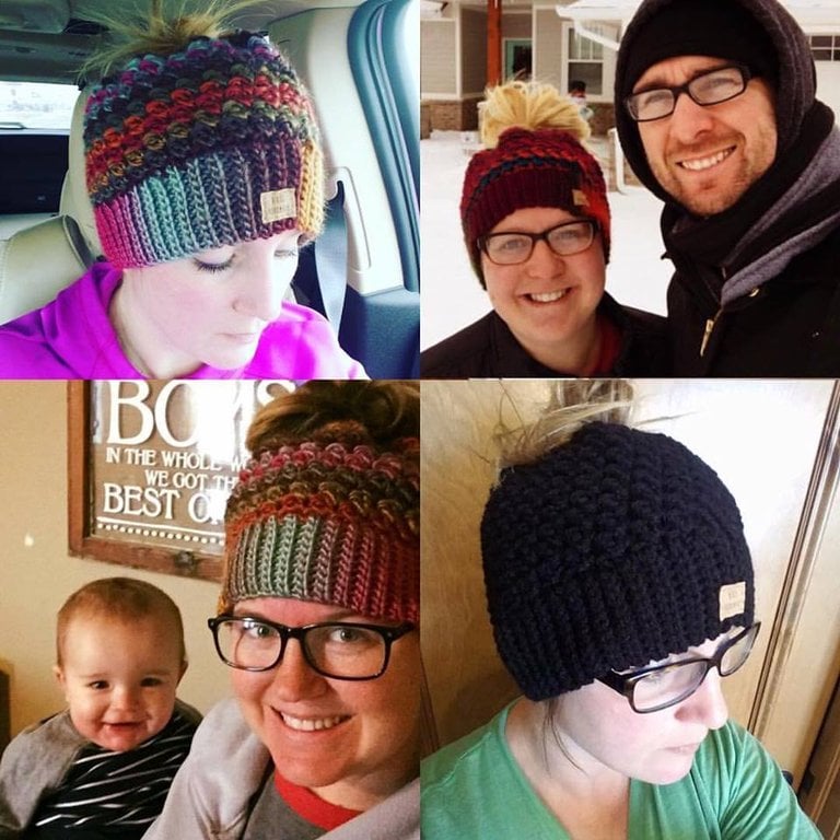 Image of Adult Messy Bun/Ponytail Beanie