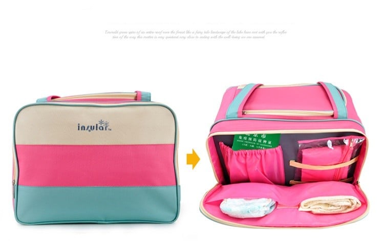 Image of Colorful stripe diaper bag