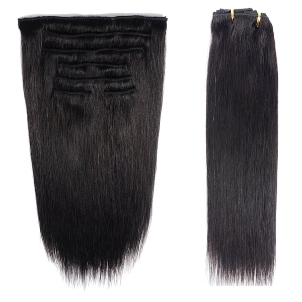 Image of Straight Clip-in Brazilian 100% Virgin Hair Extensions