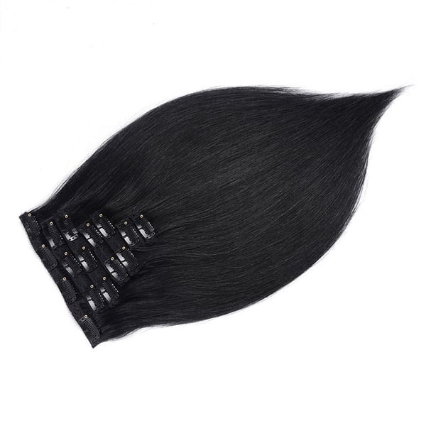 Image of Extra Thick Black 100% Brazilian Hair Clip-In Extensions