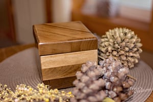 Image of Reclaimed Wood Jewelry Keepsake Box, Bass Wood Ring Storage, Rustic Gift Box, Anniversary Gift