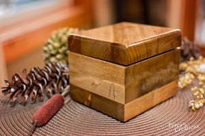 Image of Reclaimed Wood Jewelry Keepsake Box, Bass Wood Ring Storage, Rustic Gift Box, Anniversary Gift