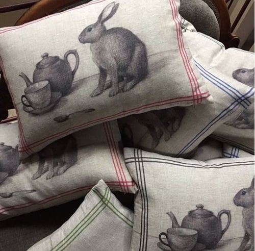 Image of Rabbit Tea Towel Cushion
