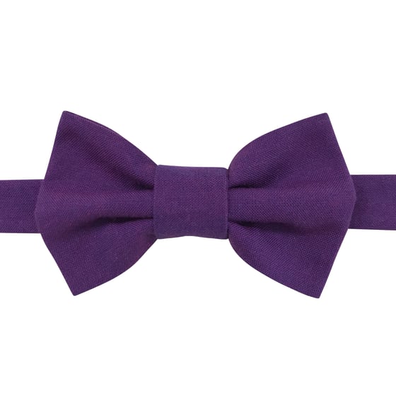 Image of purple chambray bow tie