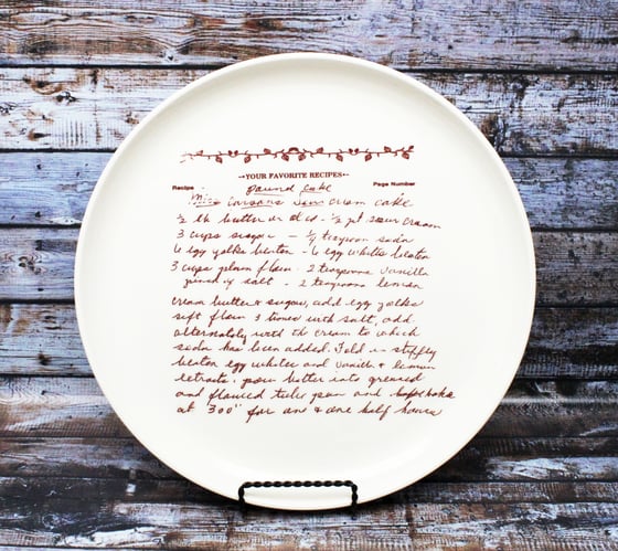Image of Recipe Platter with Handwriting and Photo